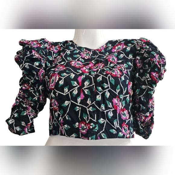 Isabel Marant Étoile Silva Floral Puff Sleeve Top NWT - Picture 7 of 10